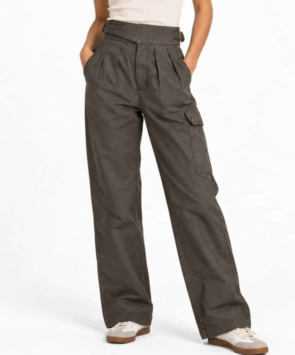 Banana Republic Heritage Expedition Ghurka Wide Leg Cargo Pleated Pants Green 2